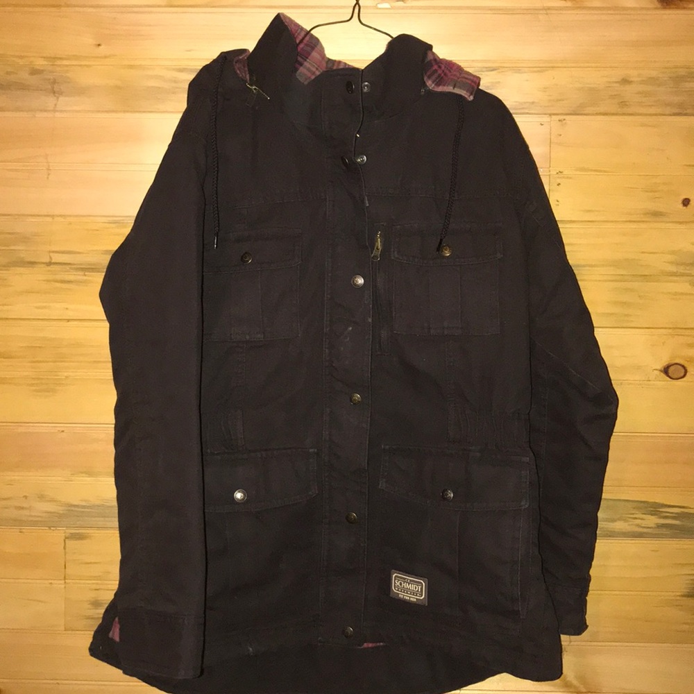 Schmitt workwear washed duck flannel lined coat